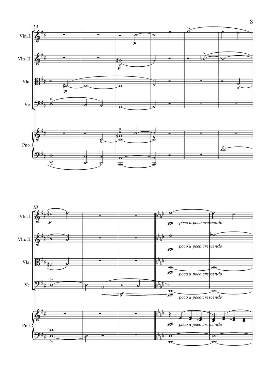 Romeo & Juliet Fantasy Overture for Piano Quintet Piano Quintet scores gallery preview page 3