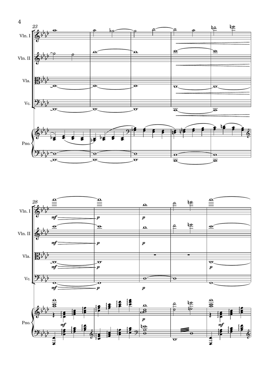 Romeo & Juliet Fantasy Overture for Piano Quintet Piano Quintet scores gallery preview page 4