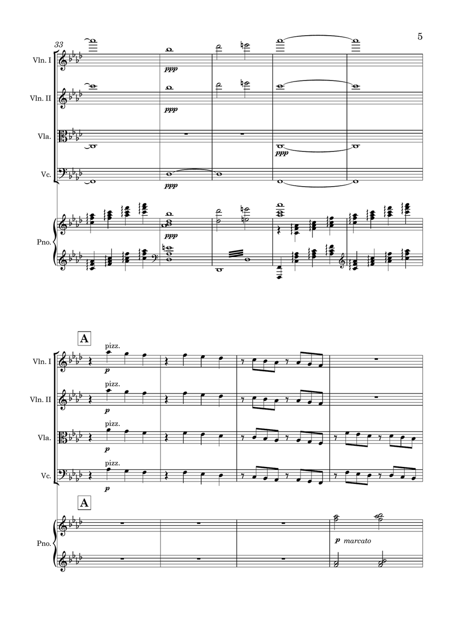 Romeo & Juliet Fantasy Overture for Piano Quintet Piano Quintet scores gallery preview page 5