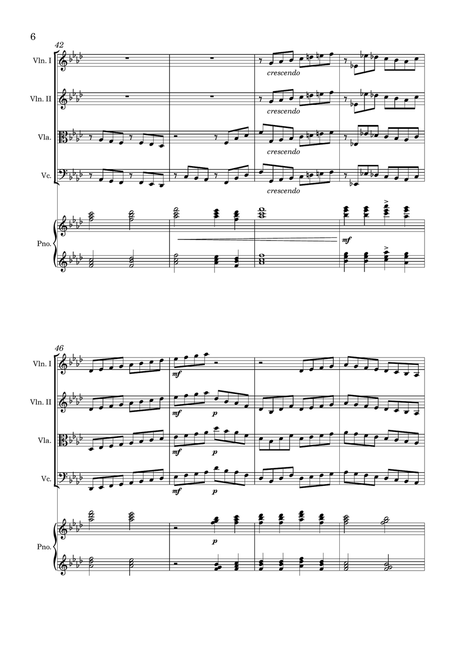 Romeo & Juliet Fantasy Overture for Piano Quintet Piano Quintet scores gallery preview page 6
