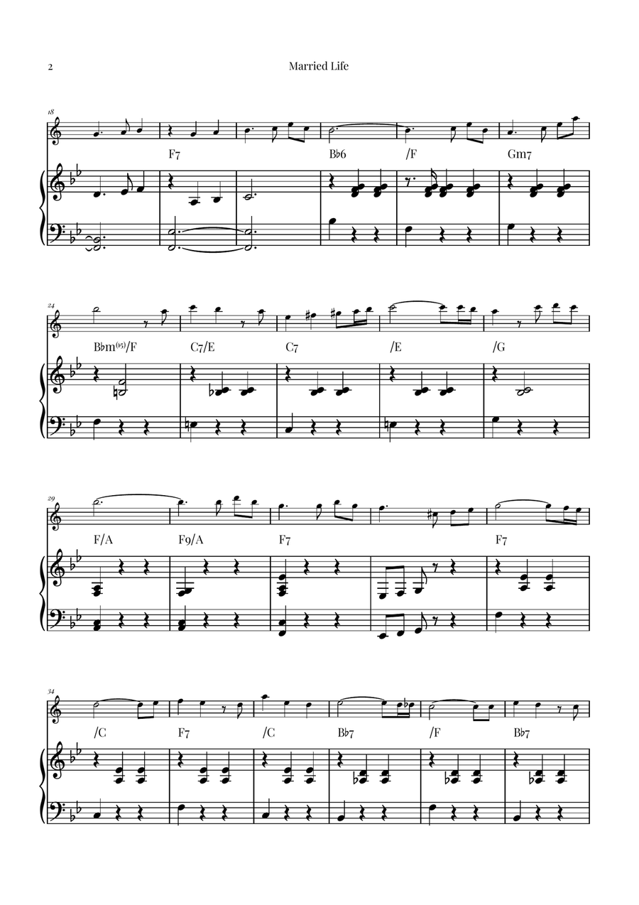 Married Life Tenor Saxophone scores gallery preview page 2