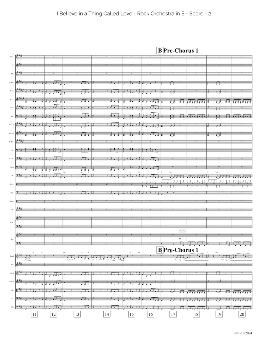 I Believe In A Thing Called Love Full Orchestra scores gallery preview page 2