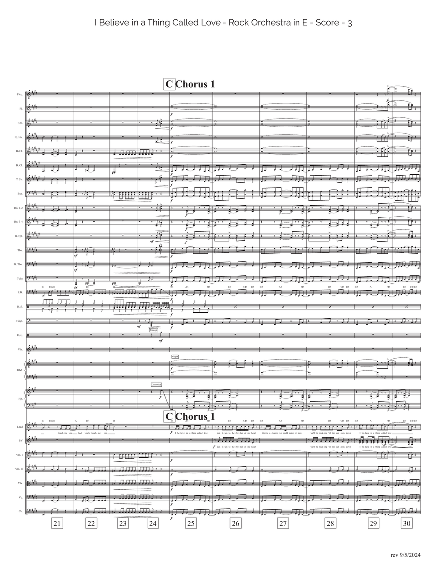 I Believe In A Thing Called Love Full Orchestra scores gallery preview page 3