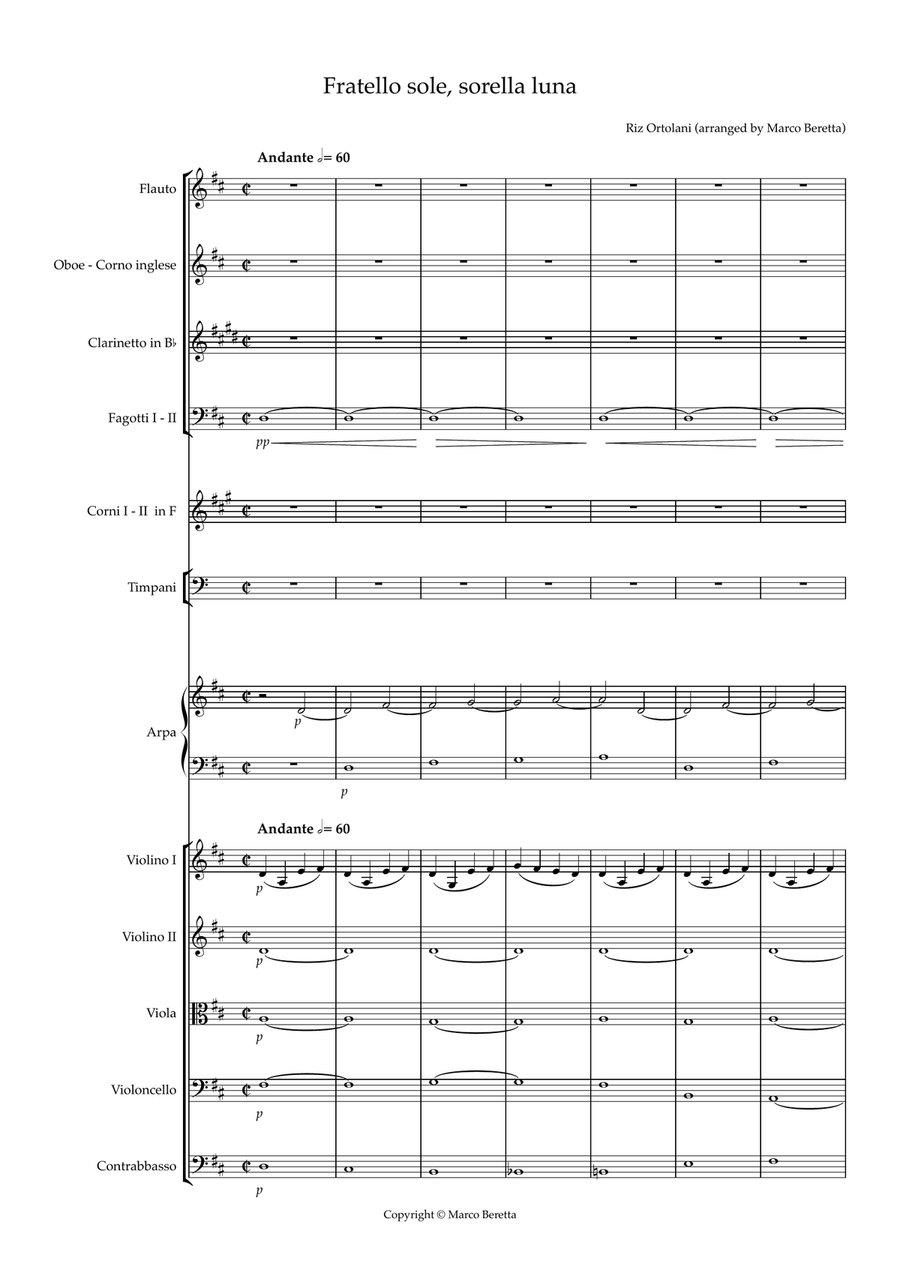 Fratello sole, sorella luna Full Orchestra scores gallery preview page 2