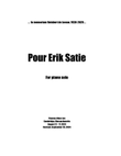 Pour Erik Satie (2024)