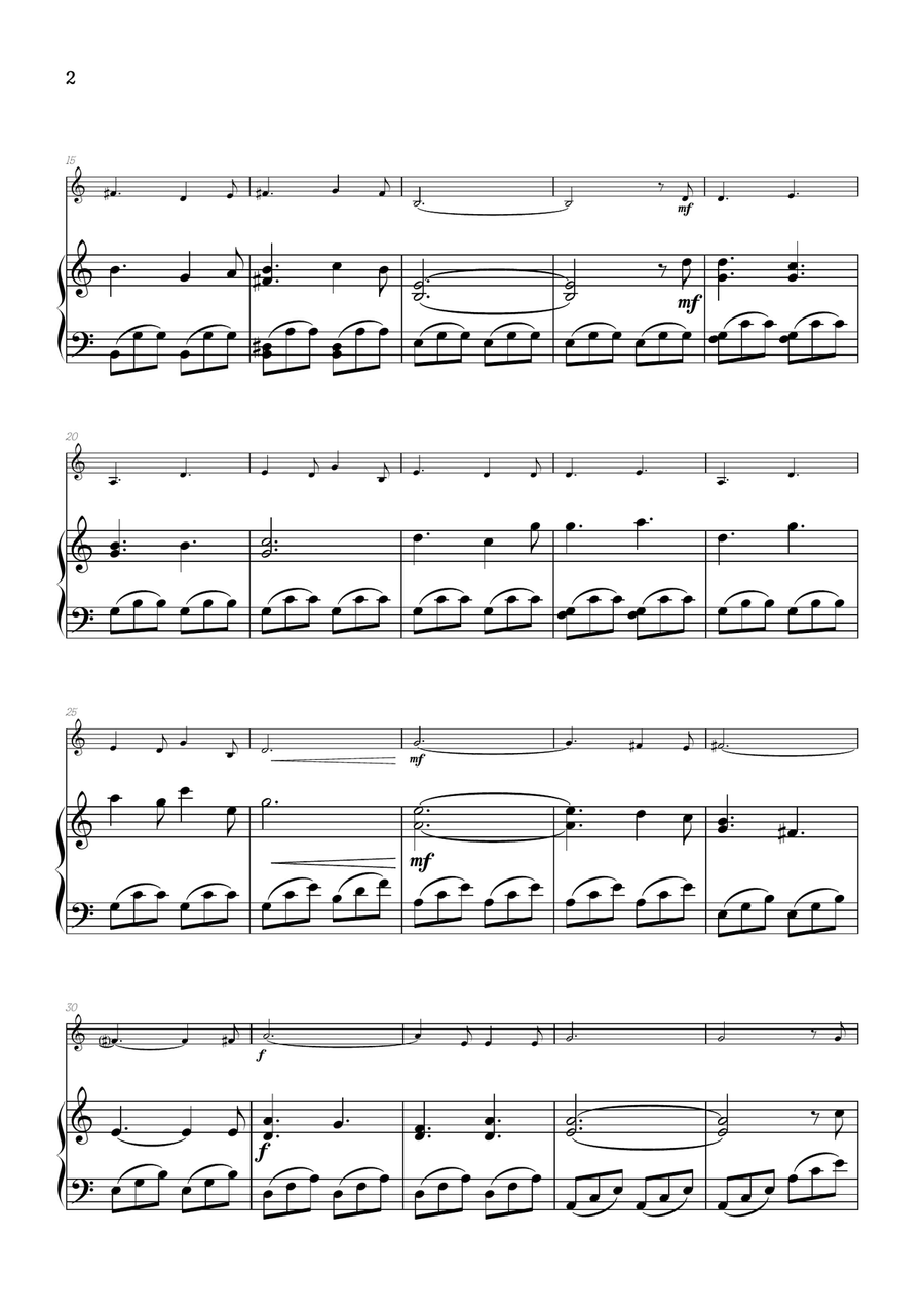 O Holy Night • Christmas Song | french horn sheet music w/ piano accompaniment Piano scores gallery preview page 2