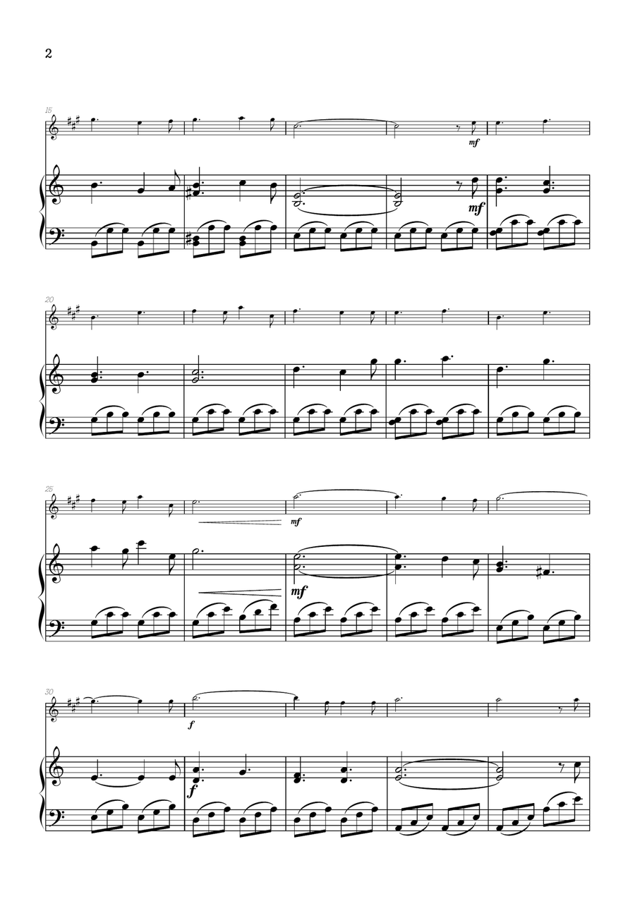 O Holy Night • Christmas Song | alto sax sheet music w/ piano accompaniment Alto Saxophone scores gallery preview page 2