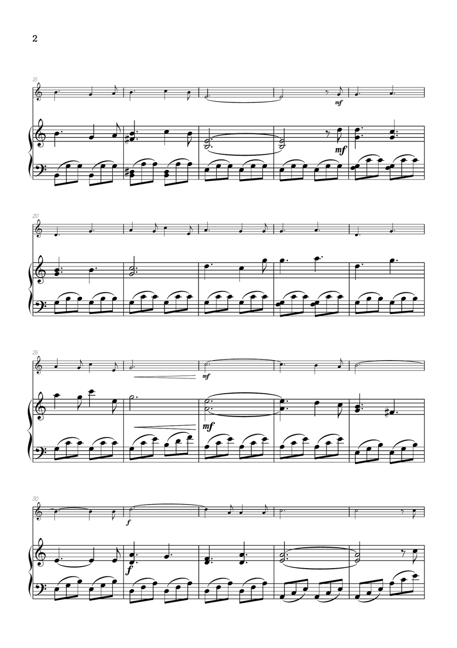 O Holy Night • Christmas Song | alto sax sheet music w/ piano accompaniment Alto Saxophone scores gallery preview page 2