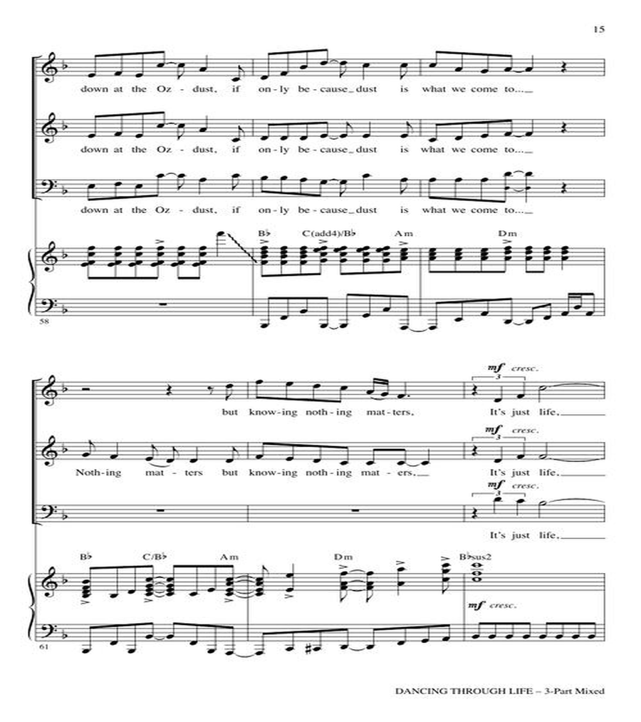 Dancing Through Life (from the Broadway Musical “Wicked”) 3-Part scores gallery preview page 6