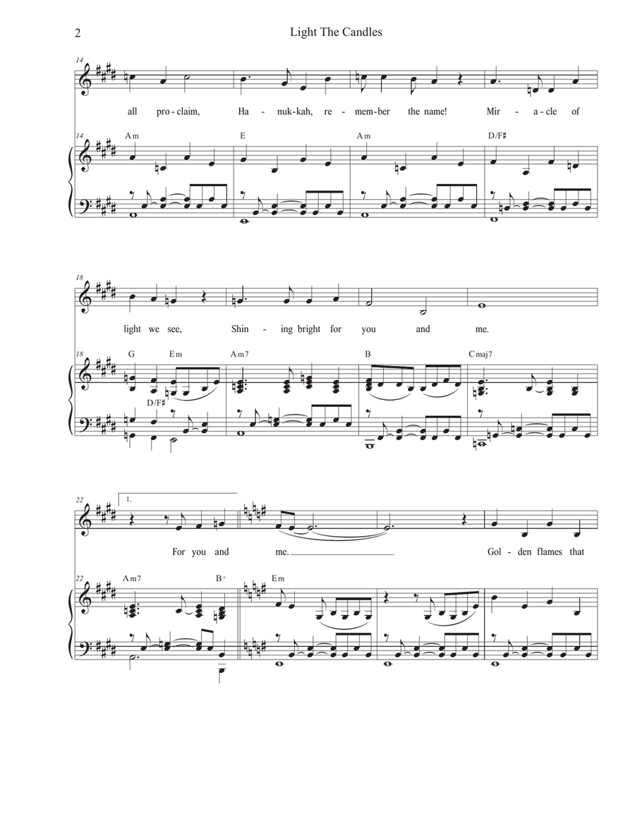 Light the Candles (Sing with Joy) (Vocal solo) Piano, Vocal scores gallery preview page 2