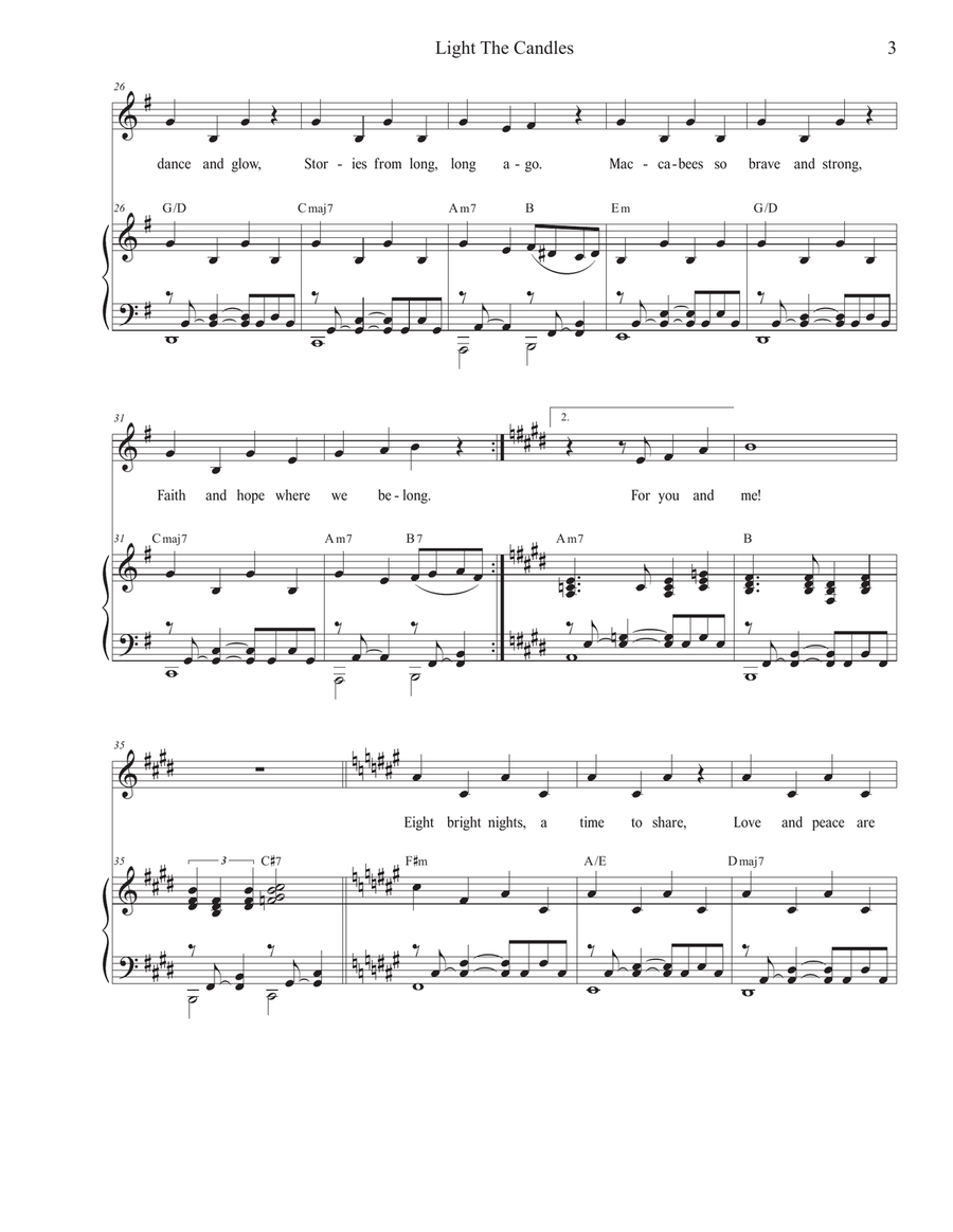 Light the Candles (Sing with Joy) (Vocal solo) Piano, Vocal scores gallery preview page 3