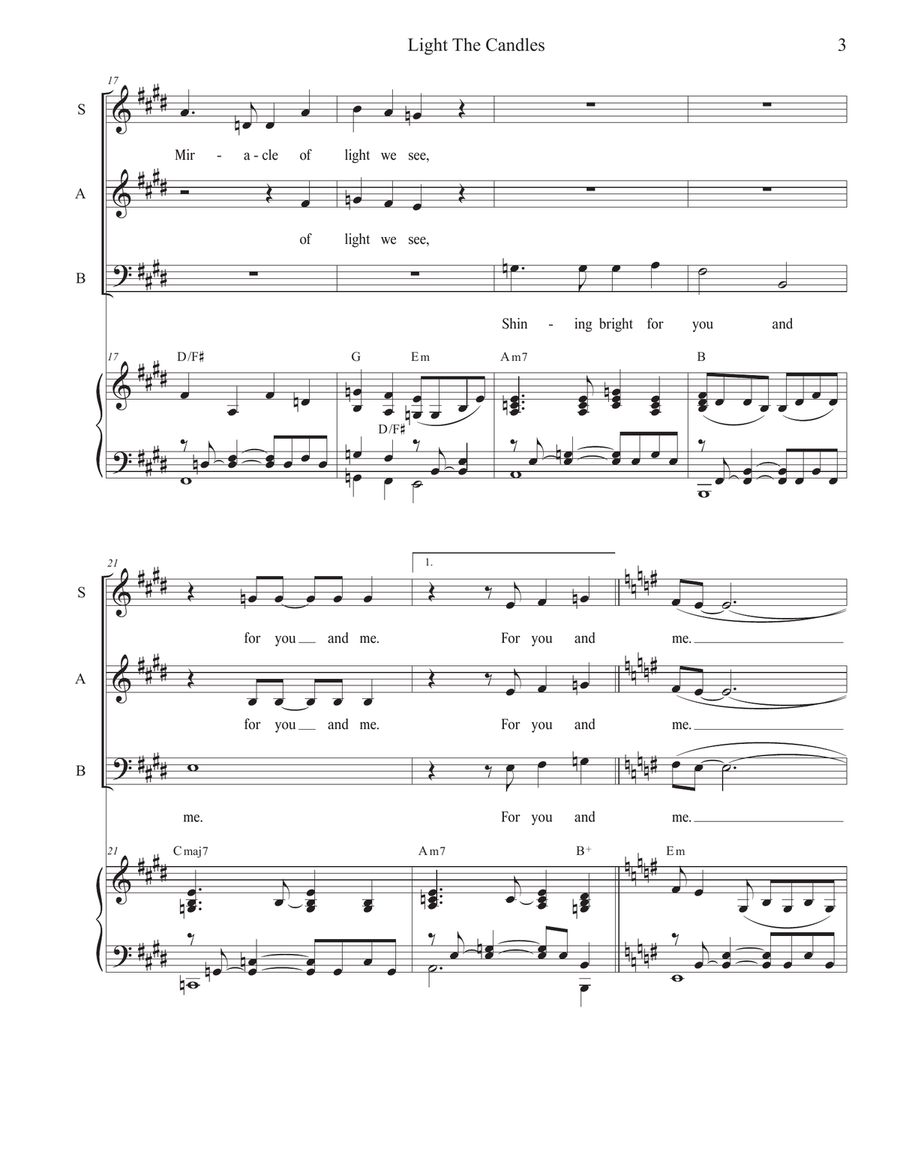 Light the Candles (Sing with Joy) (SAB) 3-Part scores gallery preview page 3