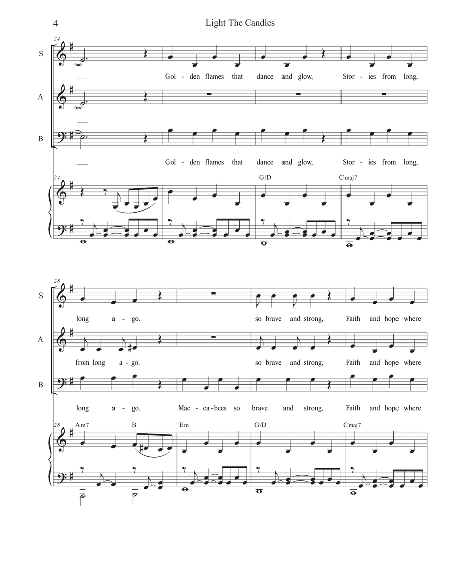 Light the Candles (Sing with Joy) (SAB) 3-Part scores gallery preview page 4