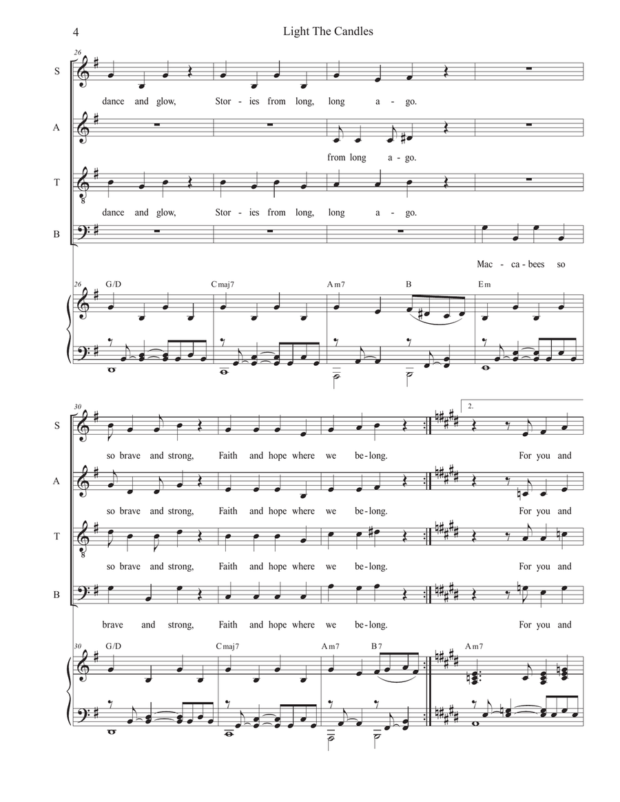Light the Candles (Sing with Joy) (Vocal Quartet - (SATB) 4-Part scores gallery preview page 4