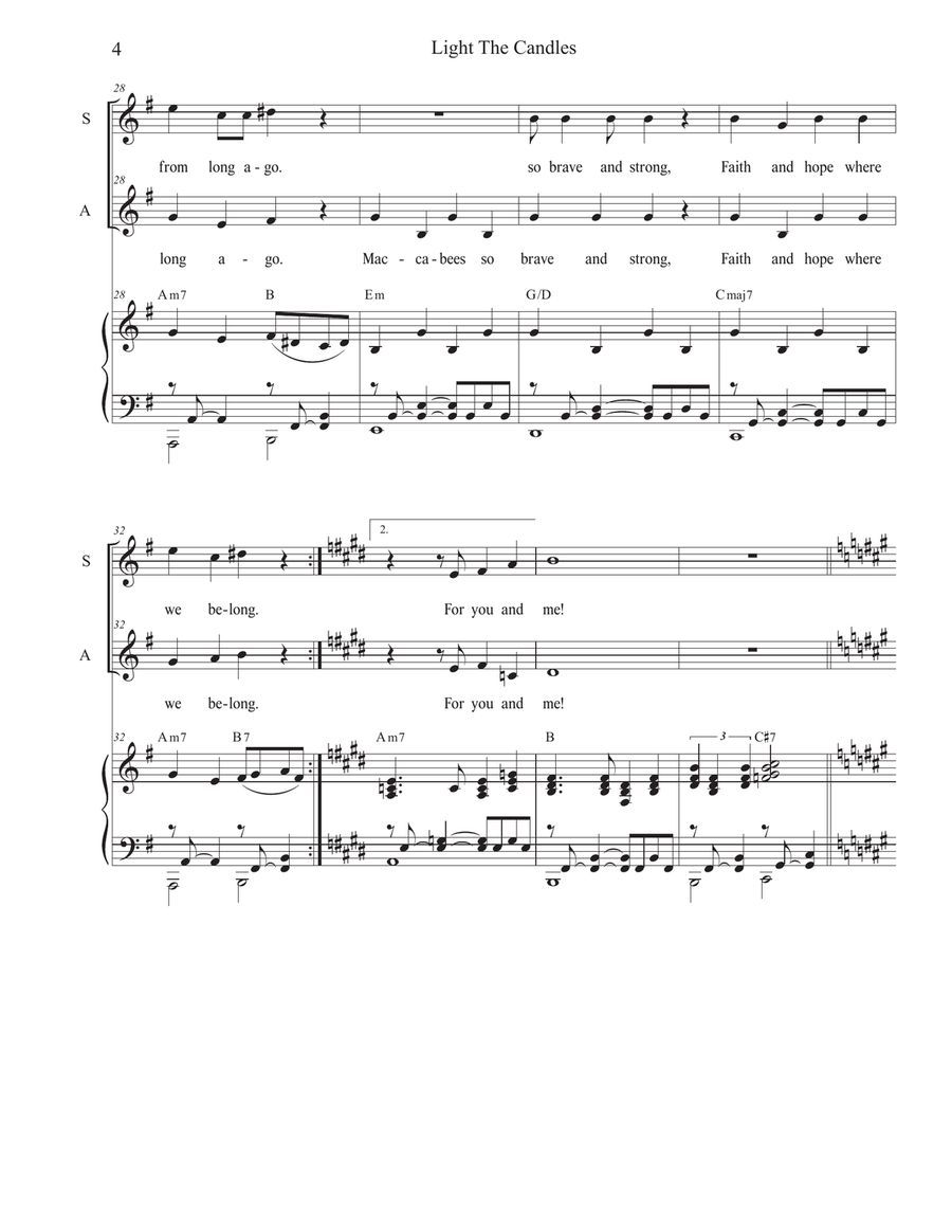 Light the Candles (Sing with Joy) (Duet for Soprano and Alto solo) Alto Voice scores gallery preview page 4