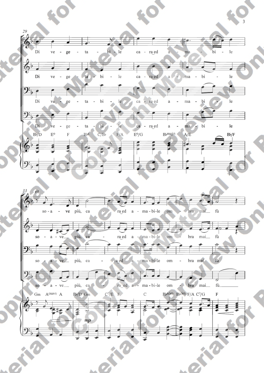 Ombra Mai Fù - G. F. Handel - for SATB Choir with Organ Accompaniment (With Chords) 4-Part scores gallery preview page 2