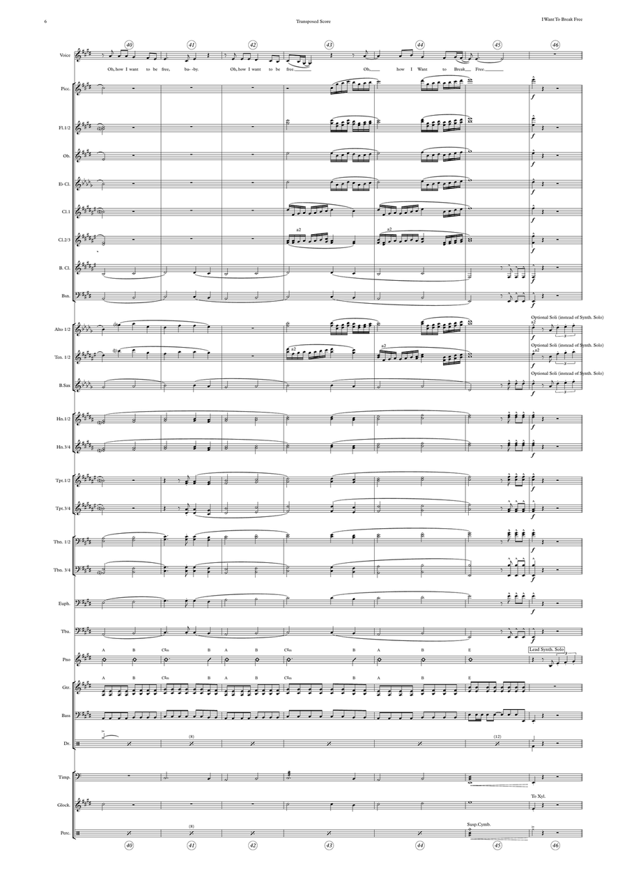 I Want To Break Free by Queen Concert Band - Digital Sheet Music page 6