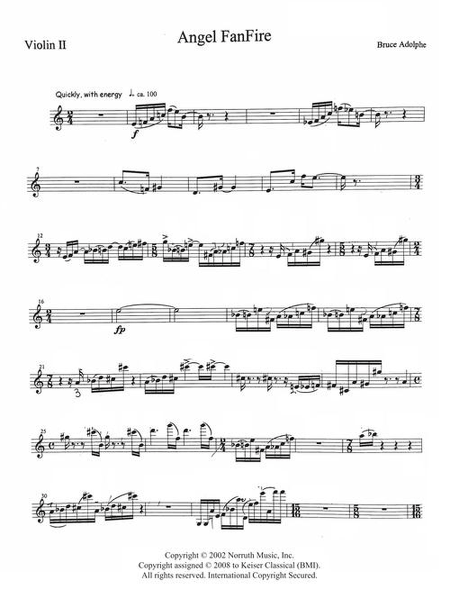 Angel Fanfire (Score and Parts) Violin scores gallery preview page 6