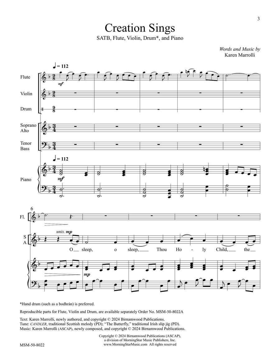 Creation Sings (Downloadable Full/Choral Score) 4-Part scores gallery preview page 3