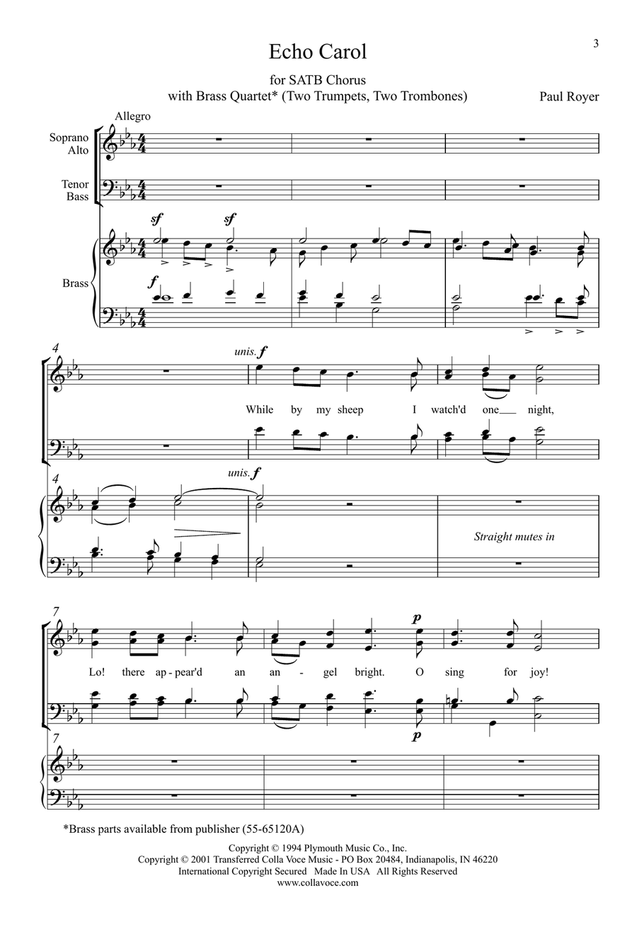 Echo Carol Echo Carol 4-Part scores gallery preview page 2
