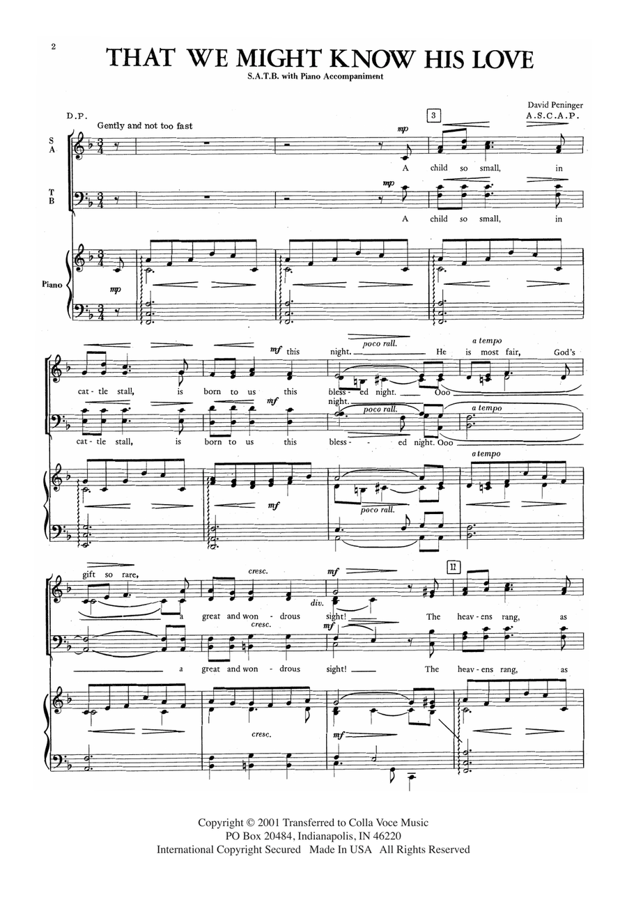 That We Might Know His Love 4-Part scores gallery preview page 2