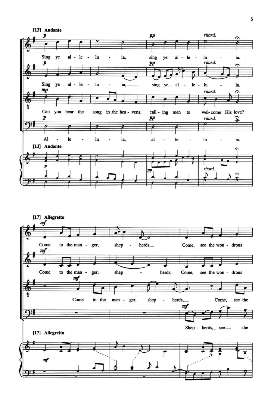 Come To The Stable, Shepherds (Downloadable) 4-Part scores gallery preview page 5