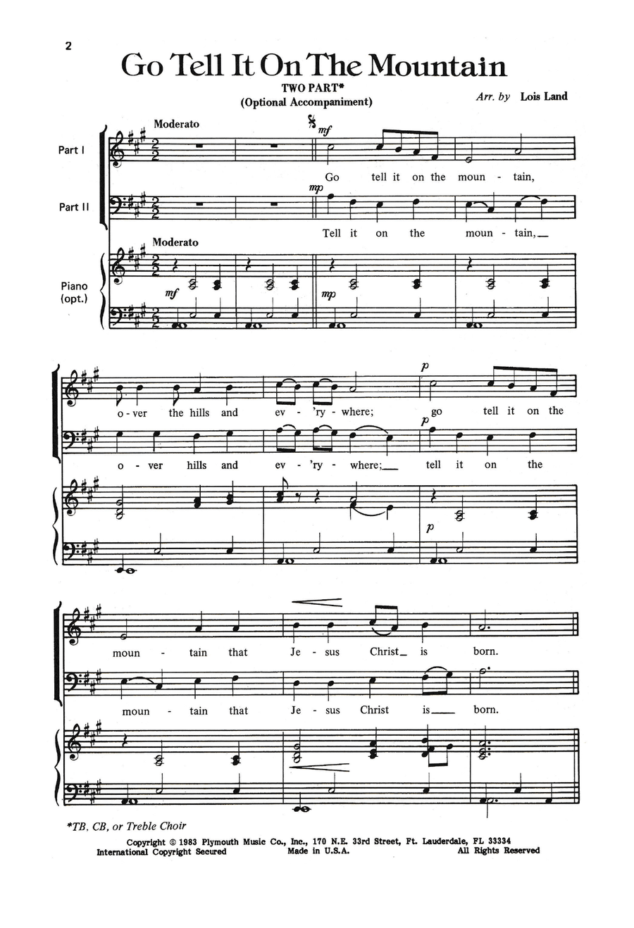 Go Tell It On The Mountain (Downloadable) TB scores gallery preview page 2