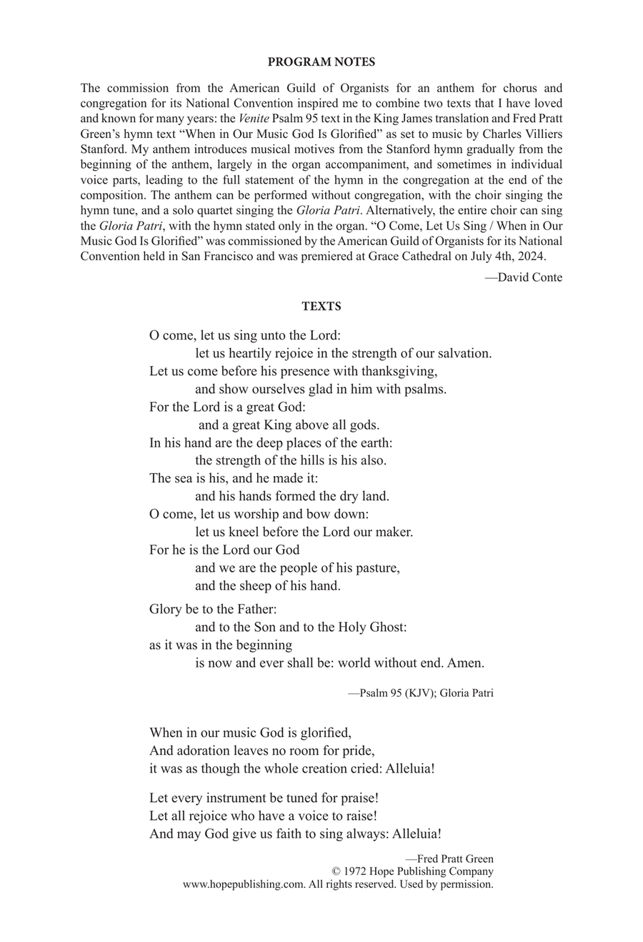 O Come, Let Us Sing 4-Part scores gallery preview page 2