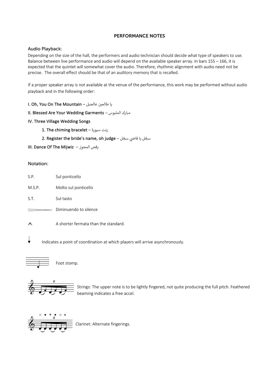 Palestinian Songs & Dances Clarinet scores gallery preview page 4