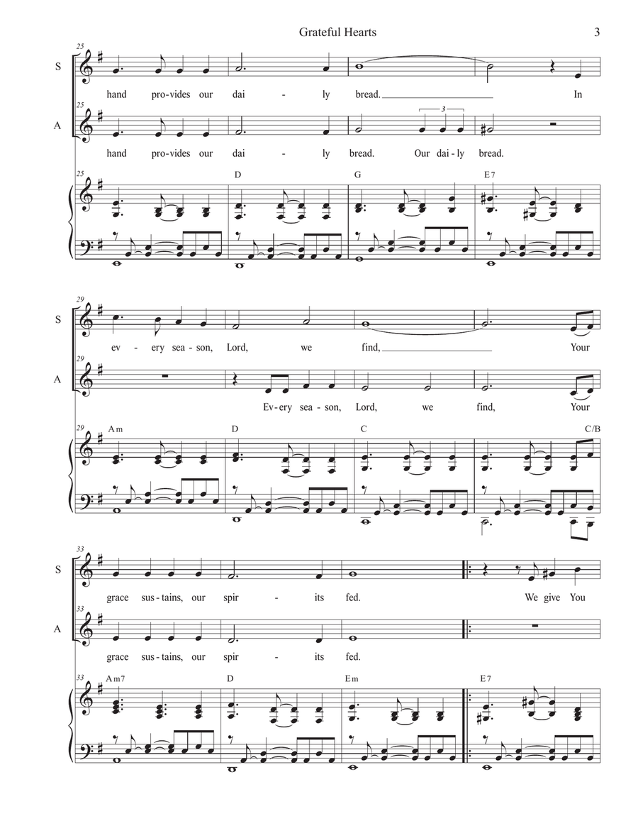 Grateful Hearts (2-part choir - (SA) SA scores gallery preview page 3