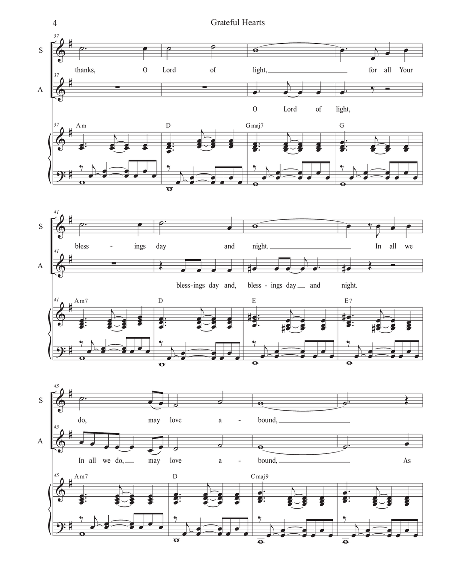 Grateful Hearts (2-part choir - (SA) SA scores gallery preview page 4