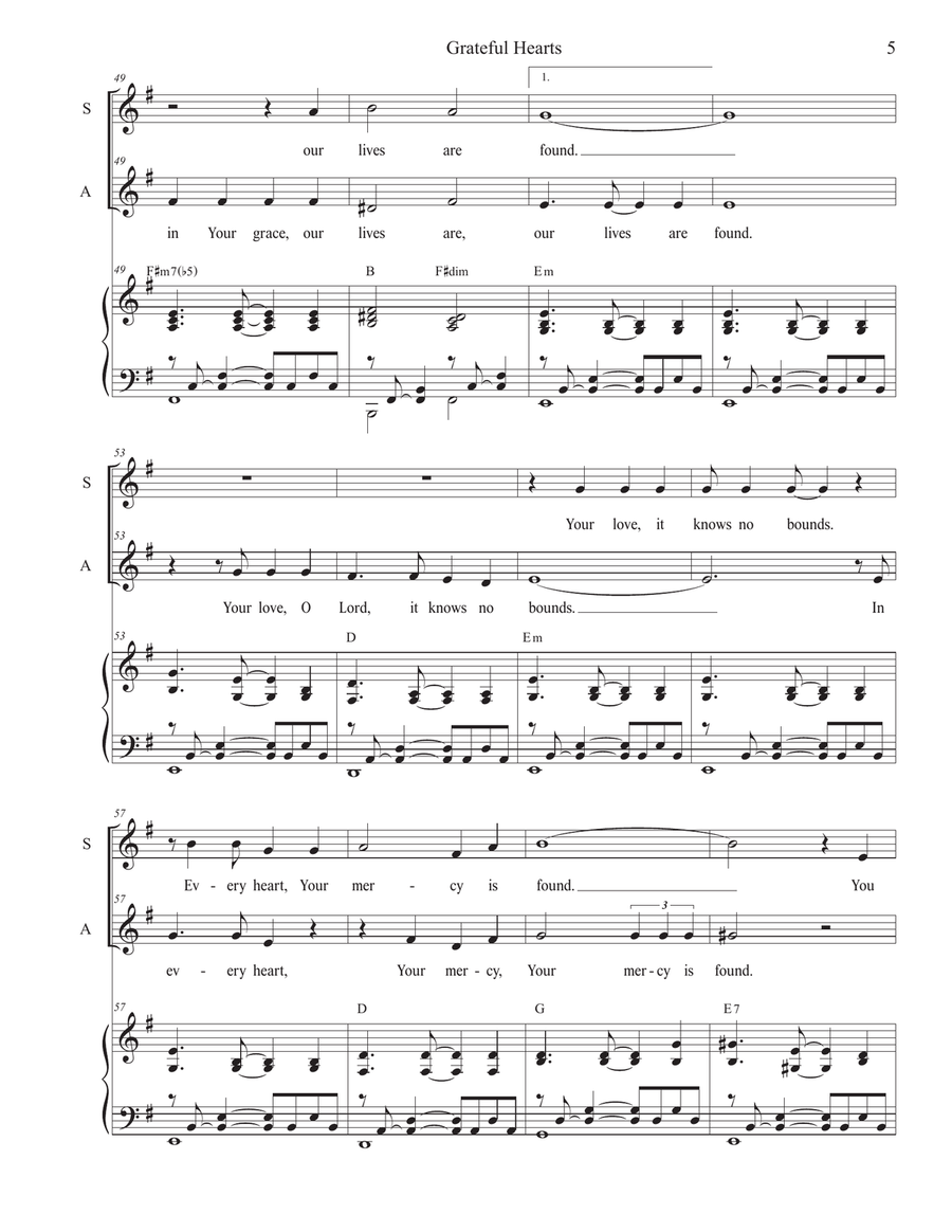 Grateful Hearts (2-part choir - (SA) SA scores gallery preview page 5