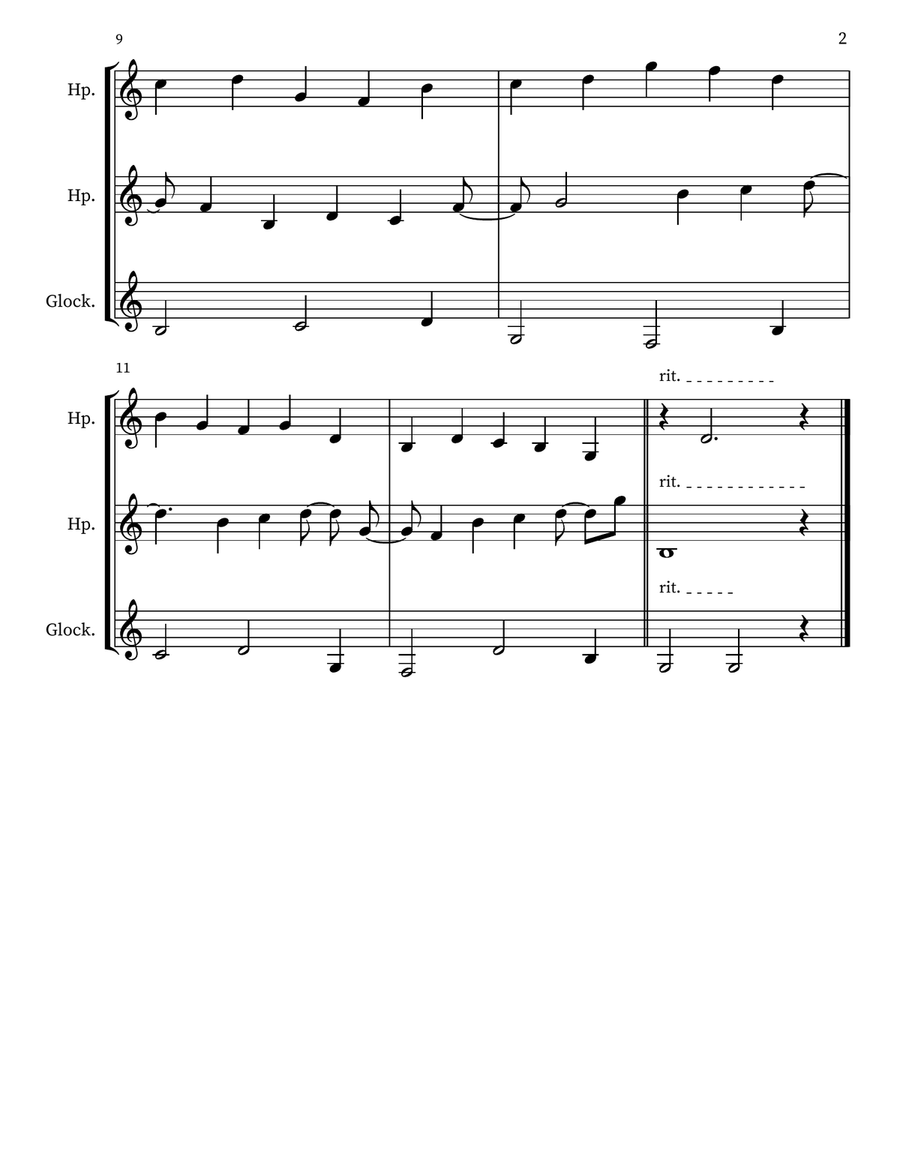 A 78 for harps & glockenspiel Small Ensemble scores gallery preview page 2