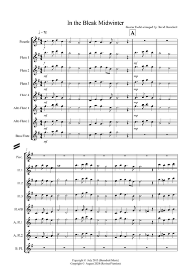 In The Bleak Midwinter for Flute Choir
