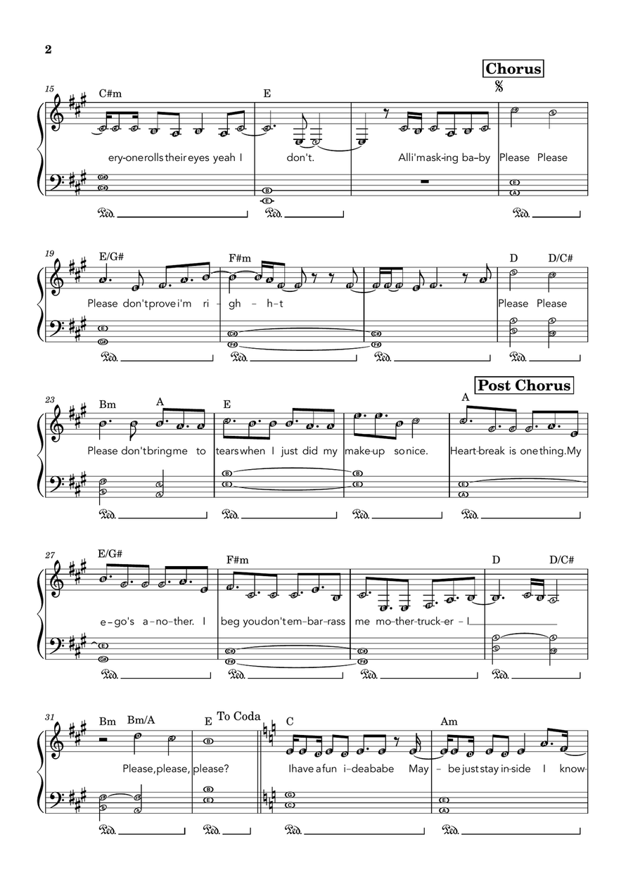 Please Please Please Please Please Please Piano, Vocal scores gallery preview page 2
