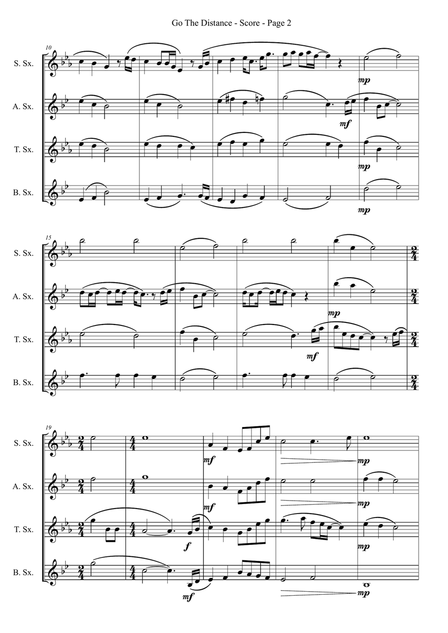 Go The Distance Go The Distance Saxophone Quartet scores gallery preview page 2