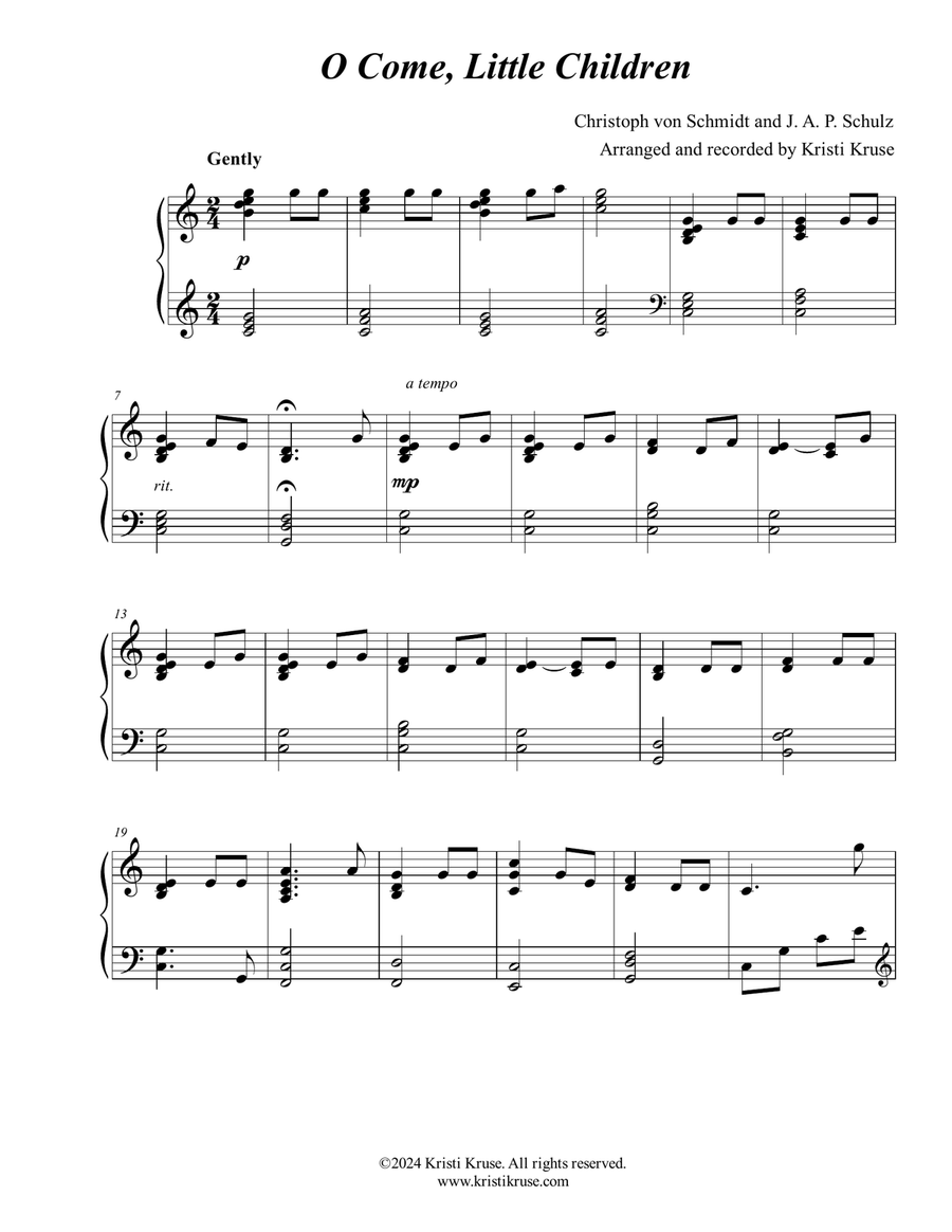 O Come, Little Children Piano Solo Piano Solo scores gallery preview page 2