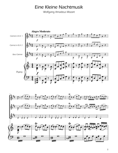Mozart: Eine Kleine Nachtmusik (K.525) - Clarinet Trio