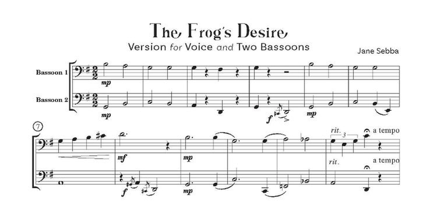 The Frog’s Desire for Voice and 1 or 2 Bassoon(s) Bassoon - Sheet Music page 3