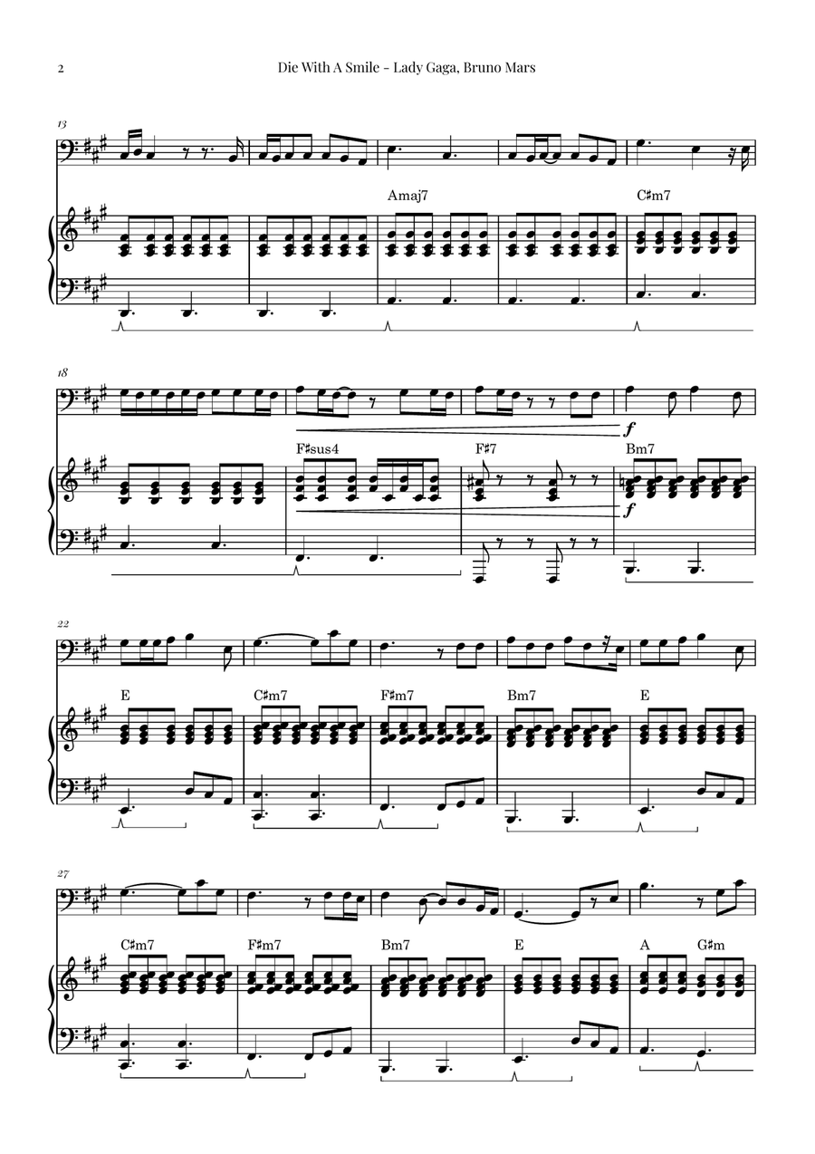Die With A Smile Die With A Smile Chamber Music scores gallery preview page 2