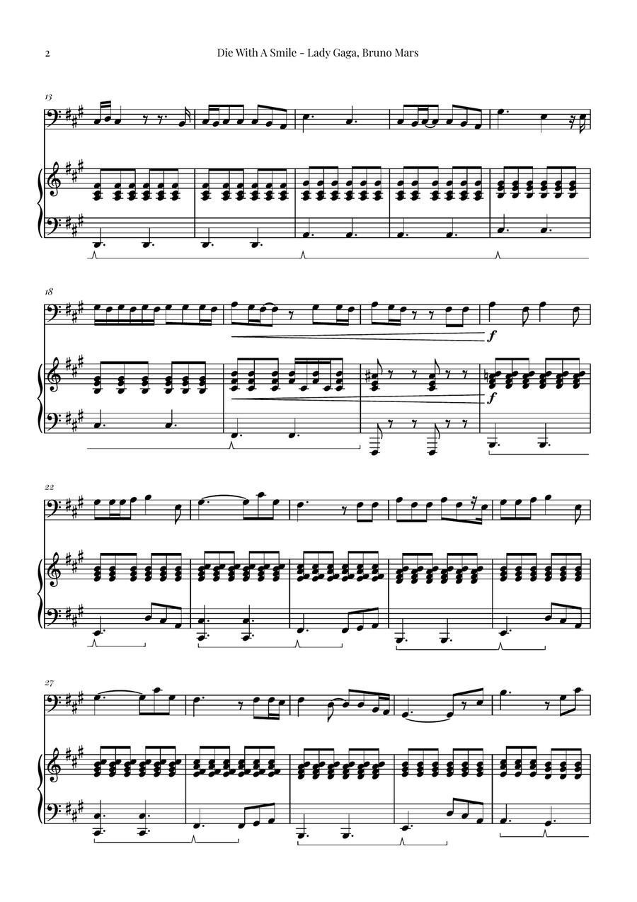 Die With A Smile Die With A Smile Chamber Music scores gallery preview page 2