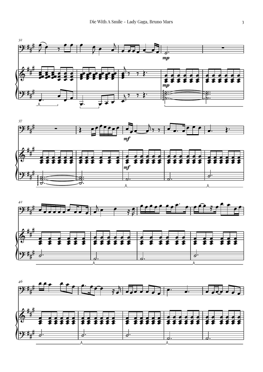 Die With A Smile Die With A Smile Chamber Music scores gallery preview page 3