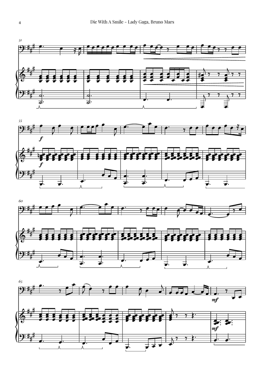 Die With A Smile Die With A Smile Chamber Music scores gallery preview page 4