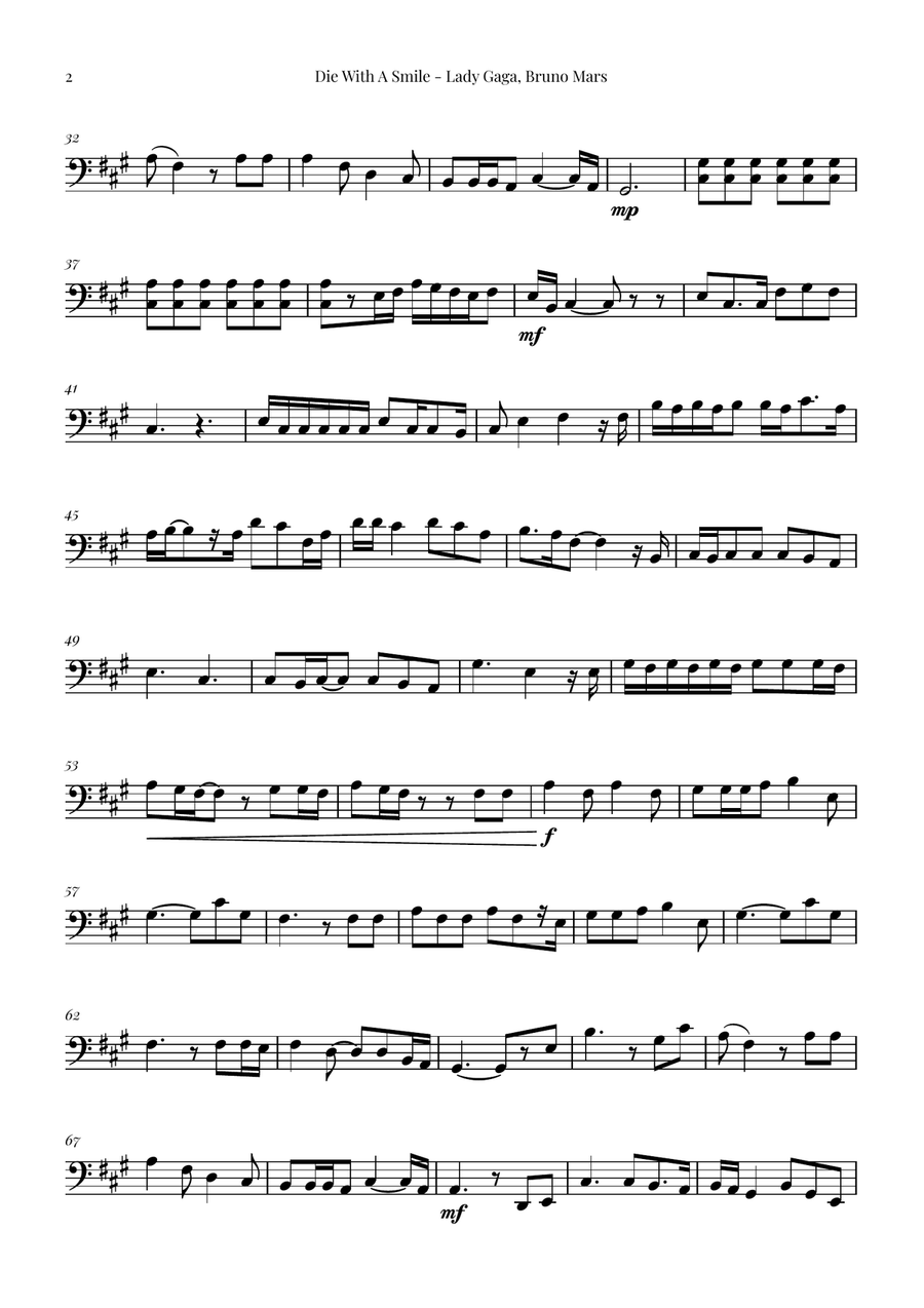 Die With A Smile Chamber Music scores gallery preview page 2