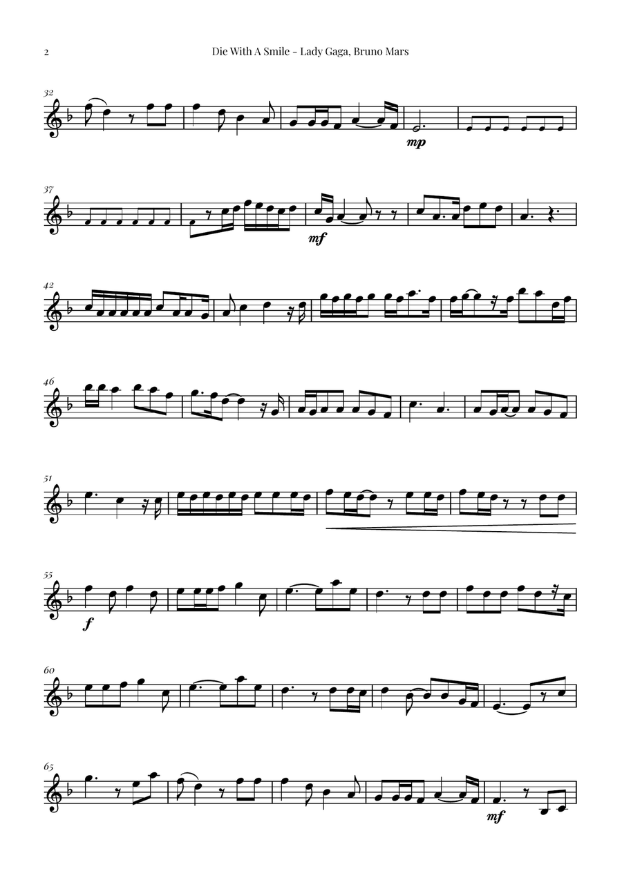 Die With A Smile Die With A Smile Chamber Music scores gallery preview page 2