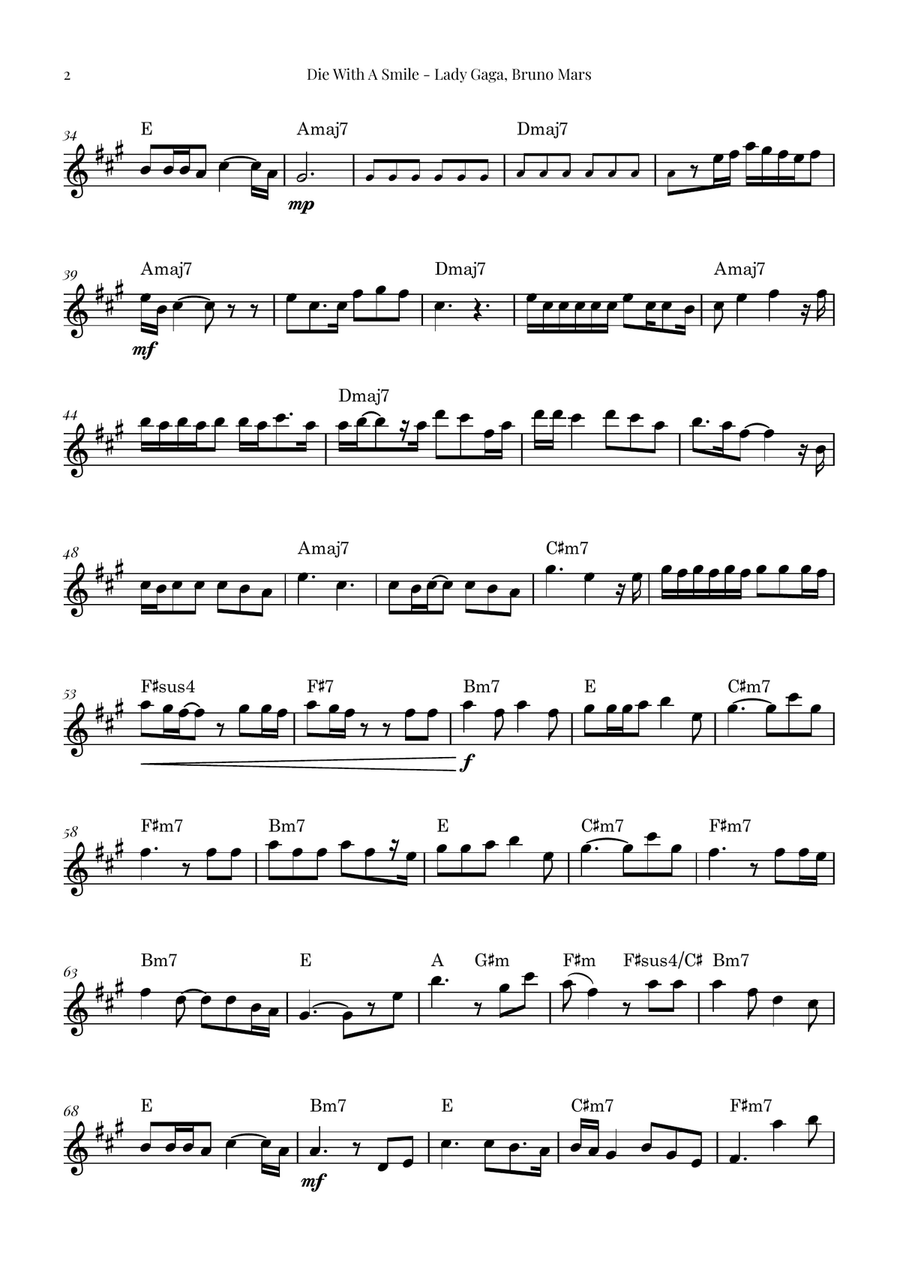 Die With A Smile Die With A Smile Chamber Music scores gallery preview page 2