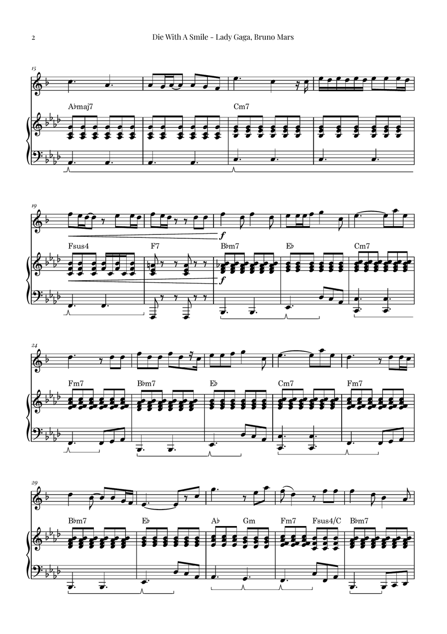 Die With A Smile Chamber Music scores gallery preview page 2