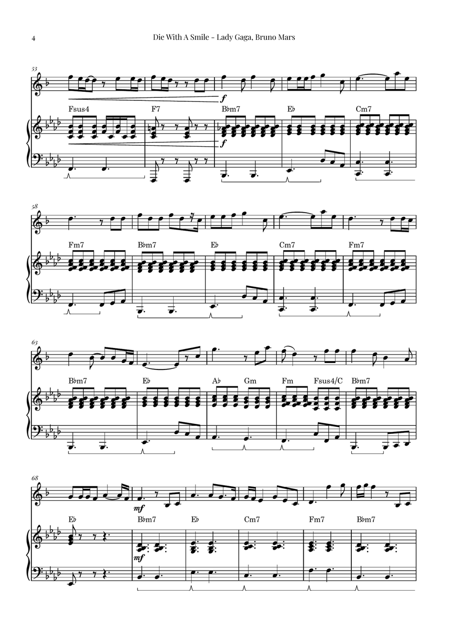 Die With A Smile Chamber Music scores gallery preview page 4