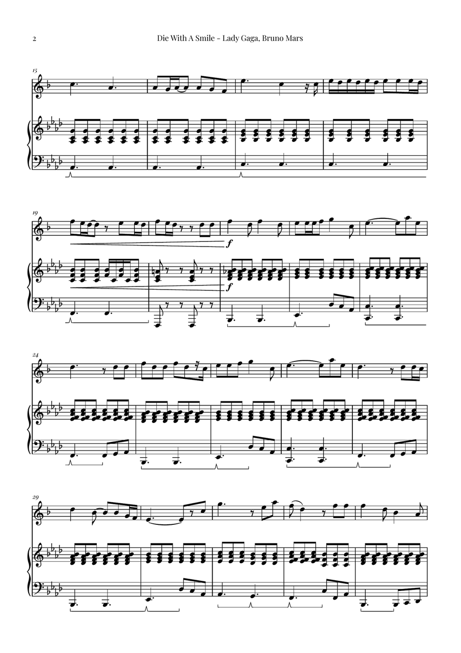 Die With A Smile Die With A Smile Chamber Music scores gallery preview page 2