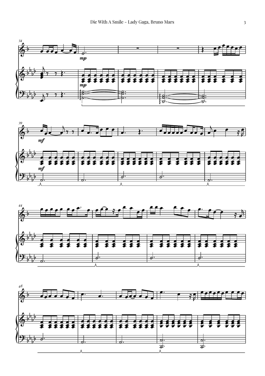 Die With A Smile Die With A Smile Chamber Music scores gallery preview page 3